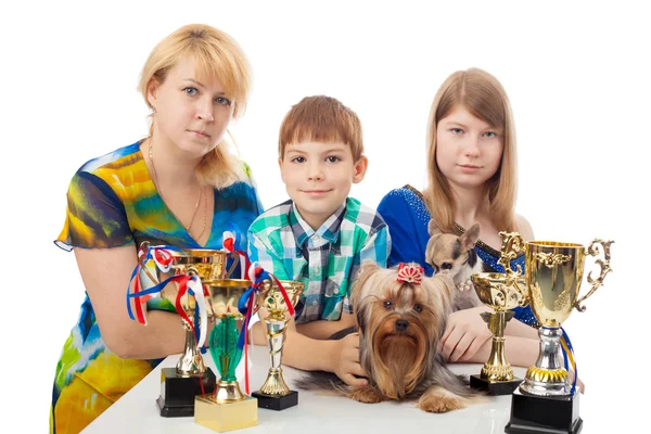 Family and dogs — Stock Photo, Image