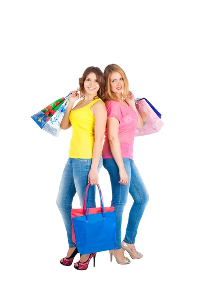 Meninas shopping closeup — Fotografia de Stock