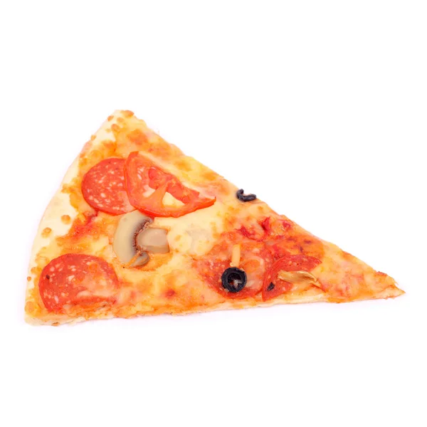 Pizza na biały — Zdjęcie stockowe