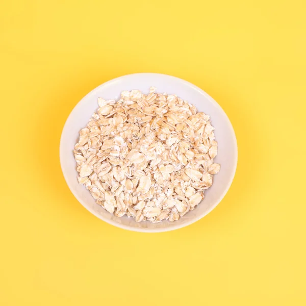 White Plate Oats Closeup — Stock Photo, Image