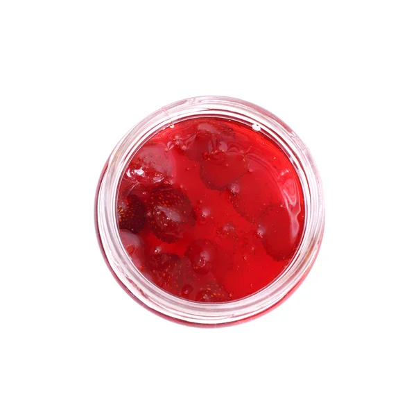 Jahodový džem chutná — Stock fotografie