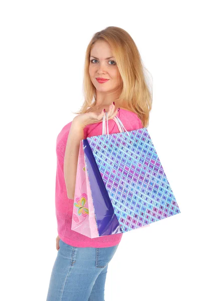 Young girl shopping — Stock Photo, Image