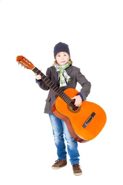 Guitarra menino close-up — Fotografia de Stock