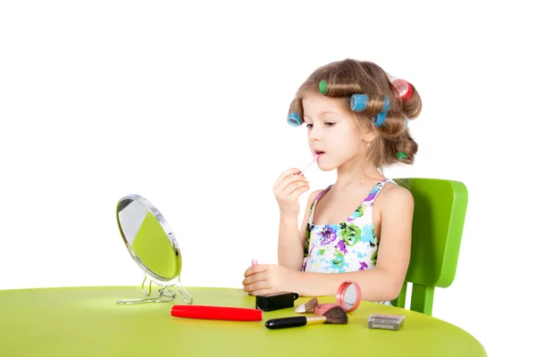 Girl making makeup — Stock Photo, Image