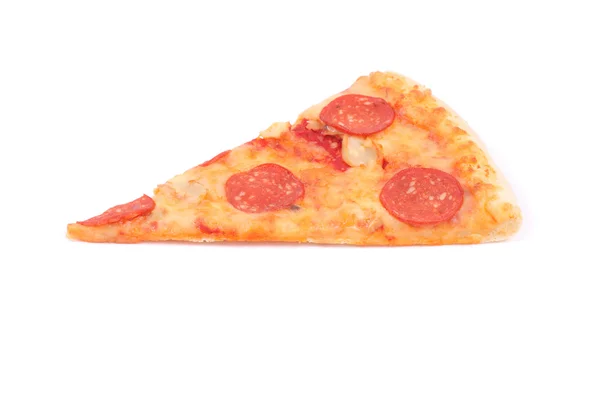Кусок Пиццы Изолирован Белом — стоковое фото