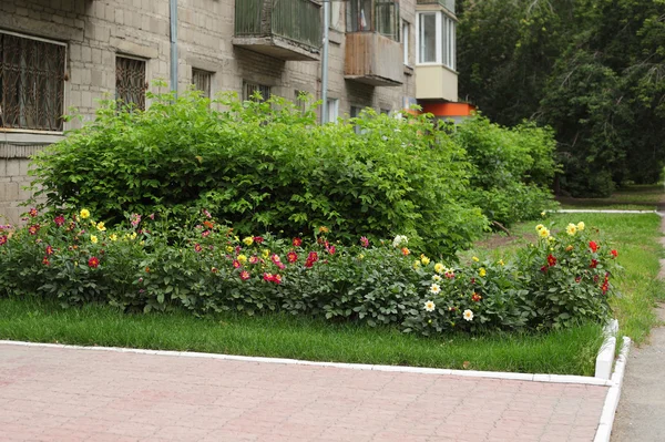 Tuğla Evin Yanında Güzel Bir Bahçe — Stok fotoğraf