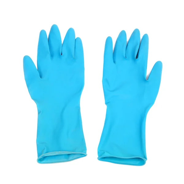 Blue rubber gloves — Stock Photo, Image