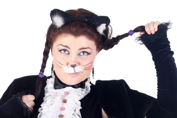 Actress in the costume of the cat — Stock Photo, Image