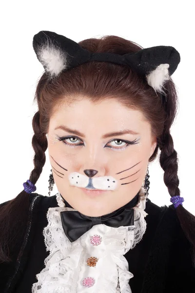 Actress in the costume of cat Royalty Free Stock Photos
