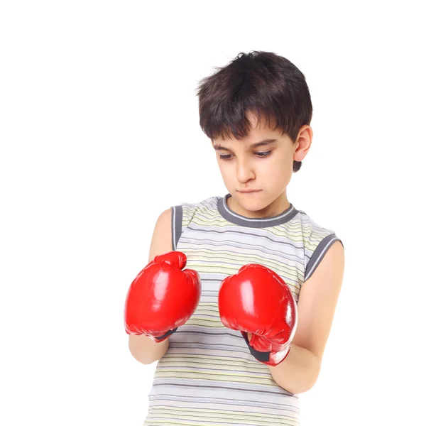 Liten pojke som boxare — Stockfoto