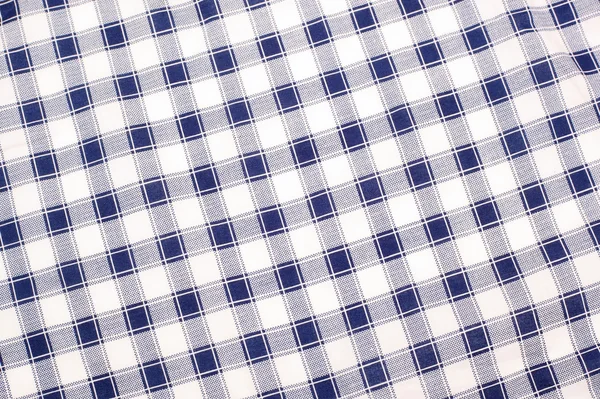 Têxtil xadrez branco e azul — Fotografia de Stock