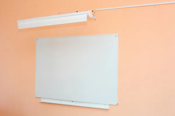 White plastic blackboard — Stock Photo, Image