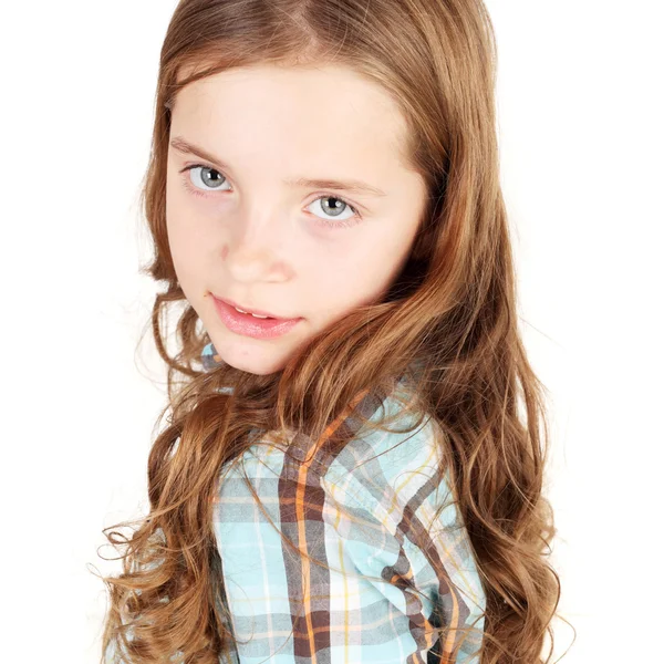 Menina posando como um modelo de moda — Fotografia de Stock