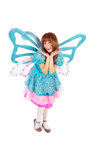 Actress in the role of the butterfly — Stock Photo, Image