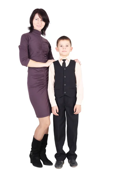 Mother with her pupil son — Stock Photo, Image