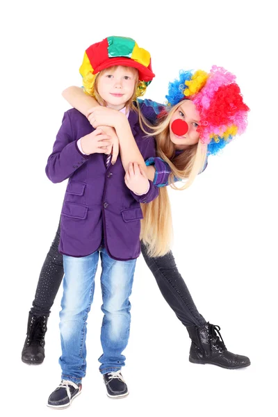 Children dressed as the clowns — Stock Photo, Image