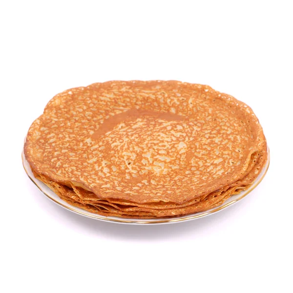 Stapel pannkakor på plattan — Stockfoto