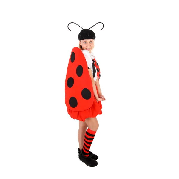 Skådespelerska i rollen som ladybird — Stockfoto