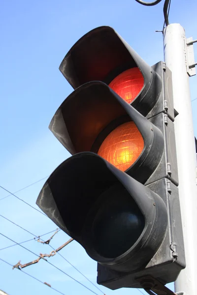 Licht signaal in de straat — Stockfoto