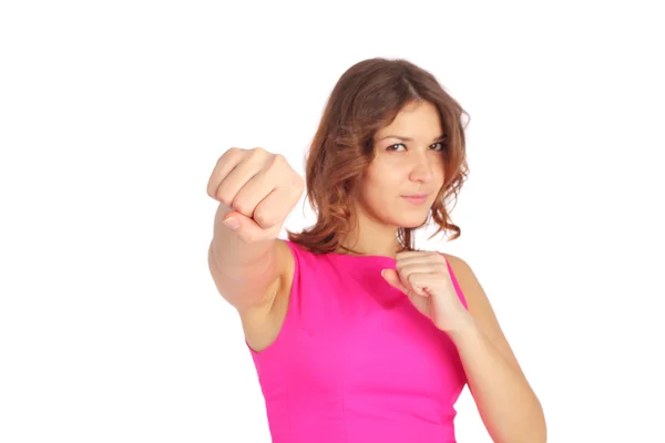 Menina pronta para bater — Fotografia de Stock