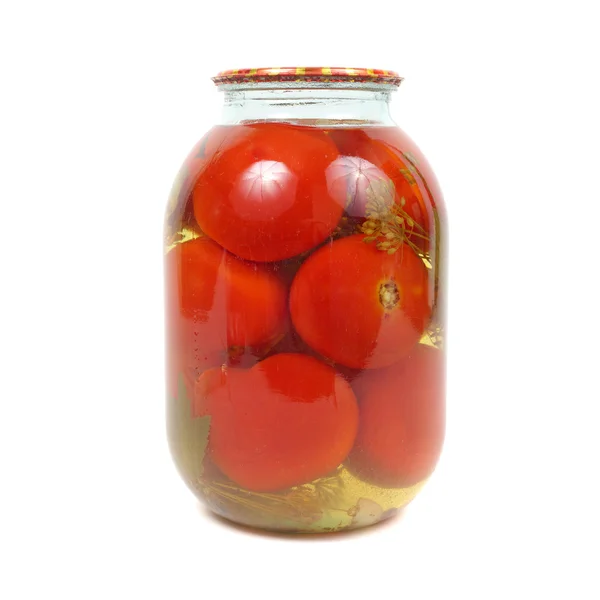Tomates en pot en verre — Photo
