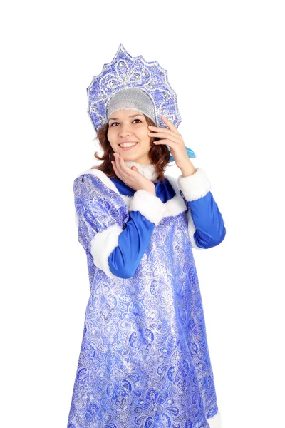 Ung flicka i Snow Maiden kostym — Stockfoto