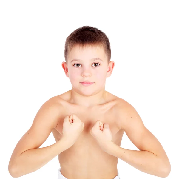 Muchacho demostrando sus músculos —  Fotos de Stock