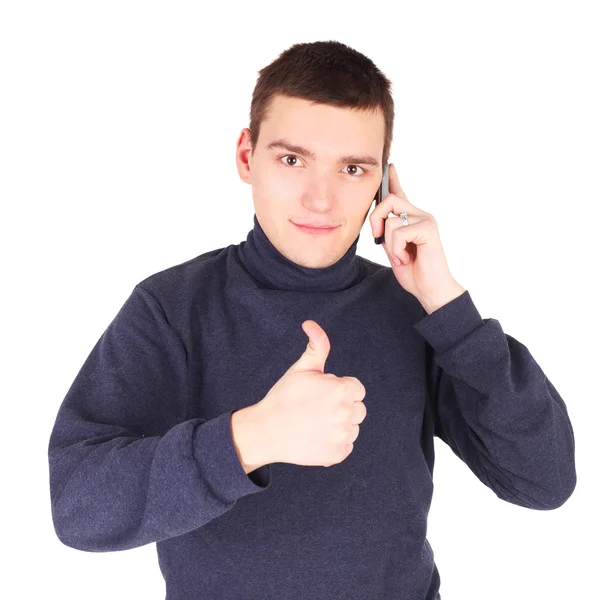 Homem falando por telefone celular — Fotografia de Stock