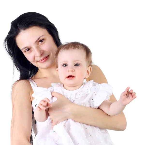 Madre sosteniendo a su pequeña hija — Foto de Stock