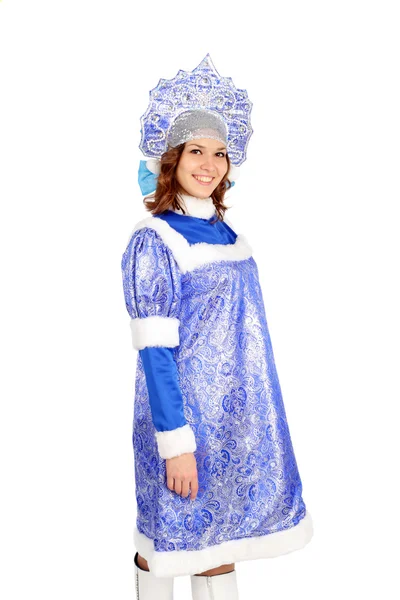 Chica vistiendo traje de doncella de nieve —  Fotos de Stock