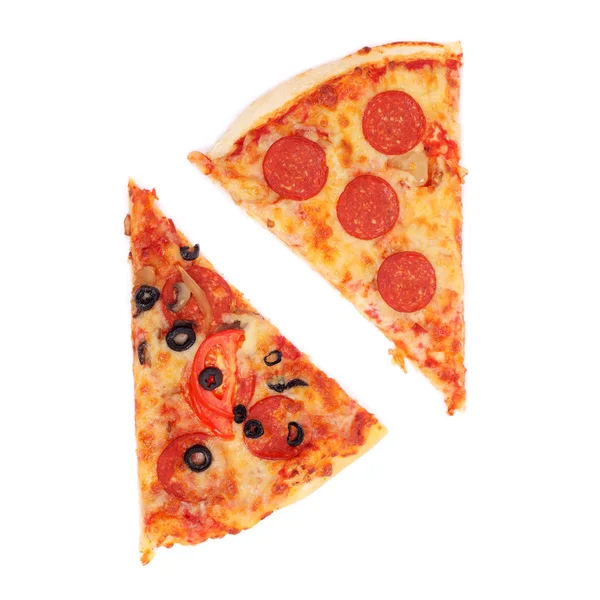 Duas fatias de pizza — Fotografia de Stock