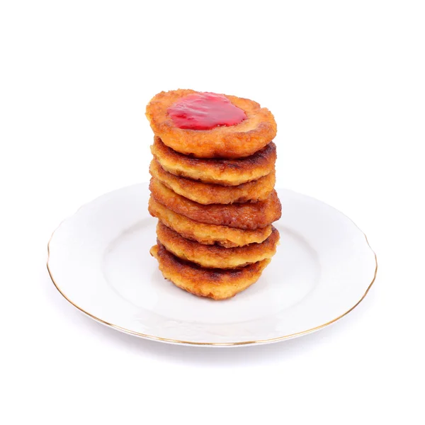 Dicke Pfannkuchen mit Marmelade — Stockfoto