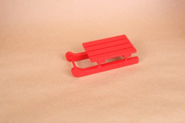 Kırmızı ahşap kızak Noel Hediyelik eşya