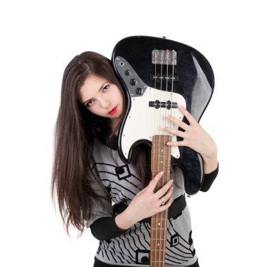 esmer kız holding elektro gitar