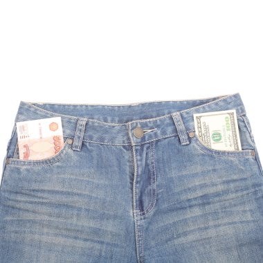 100 dolar ve 5000 ruble banknot