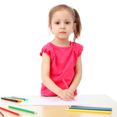 Sevimli küçük kız çizimi