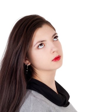 genç güzel parlak esmer kız