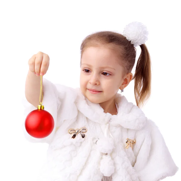 Chica con bola de año nuevo — Foto de Stock