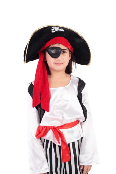 Mädchen im Piratenkostüm — Stockfoto