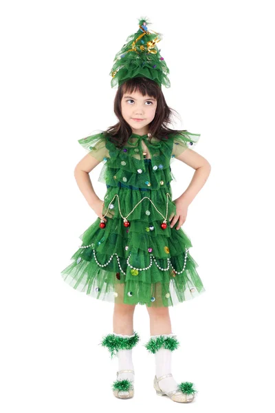 Newyear tree girl — Stock Photo, Image