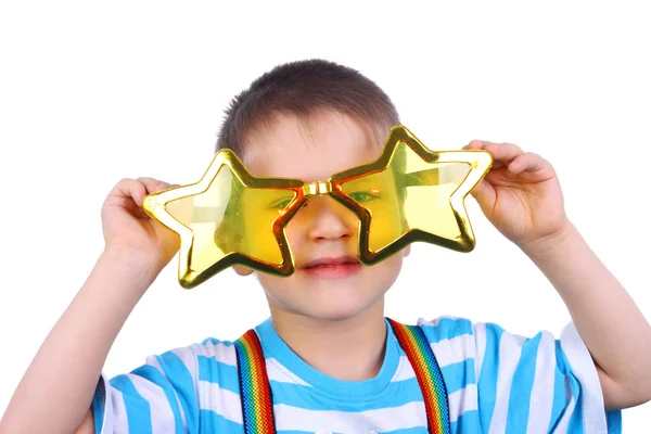 Little boy in star glasses — Stock Photo, Image