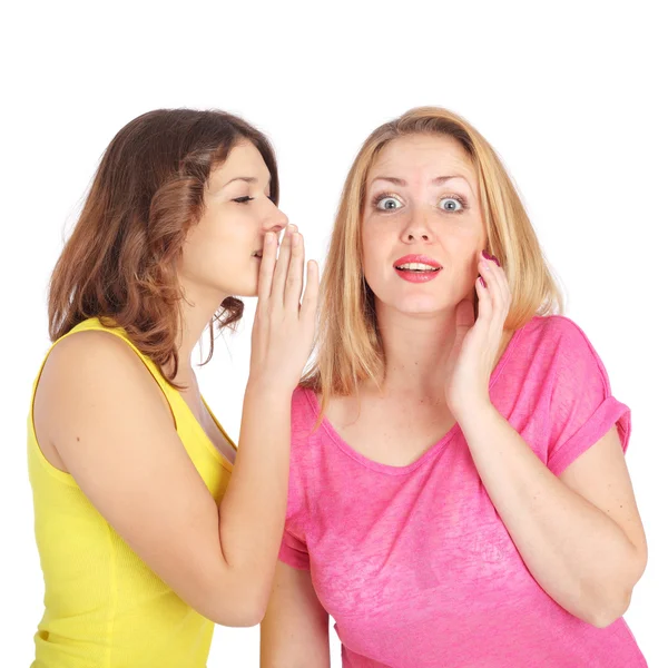 Young girl telling news to friend — Stock Photo, Image