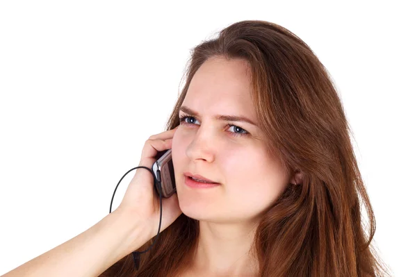 Chica joven hablando por teléfono móvil — Foto de Stock