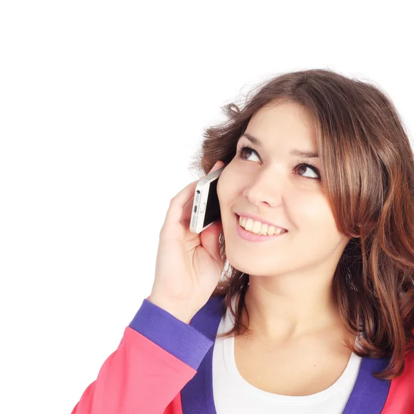 Mädchen telefoniert mit Handy — Stockfoto