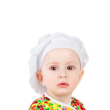 aşçı şapkalı küçük bebek