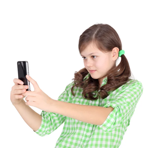 Ragazza tiro da cellulare — Foto Stock