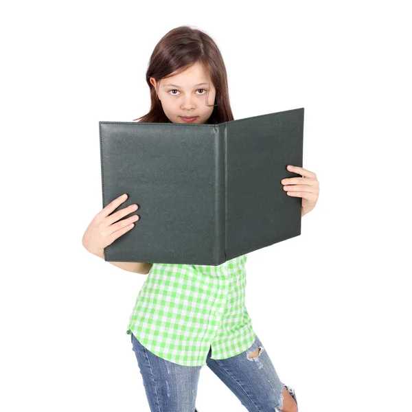 Beautiful teen girl with the folder — Stock Photo, Image