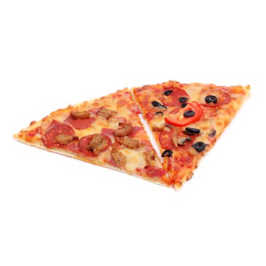İki farklı dilim pizza