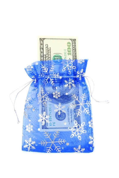 Gift bag with dollars — Stock Photo, Image