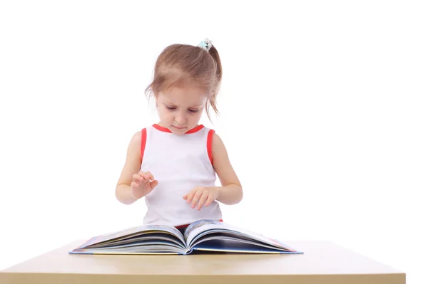 Little child reading book — Stock Photo, Image